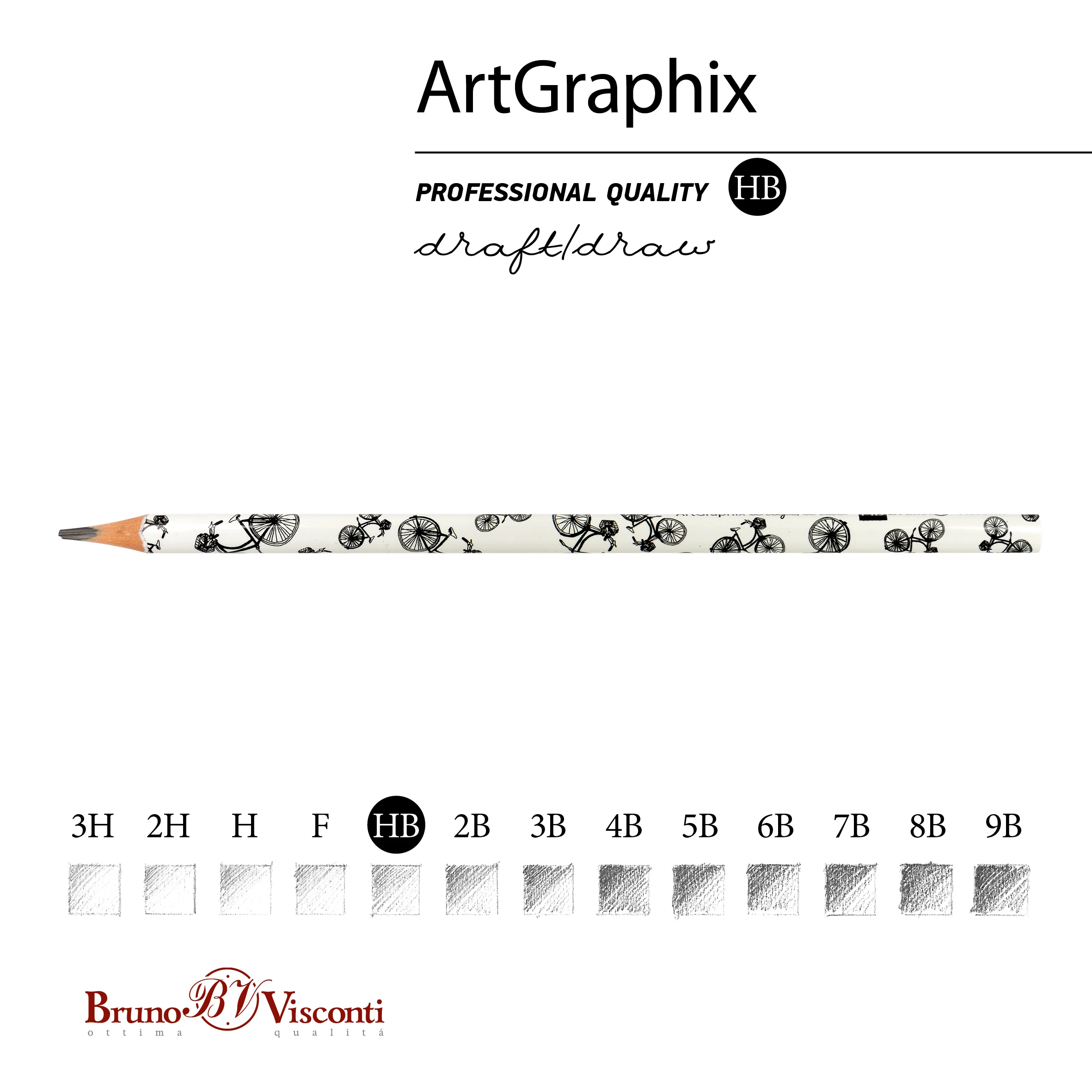 КАРАНДАШ ЧЕРНОГРАФИТОВЫЙ "ArtGraphix. Велосипеды" НВ (пластиковый