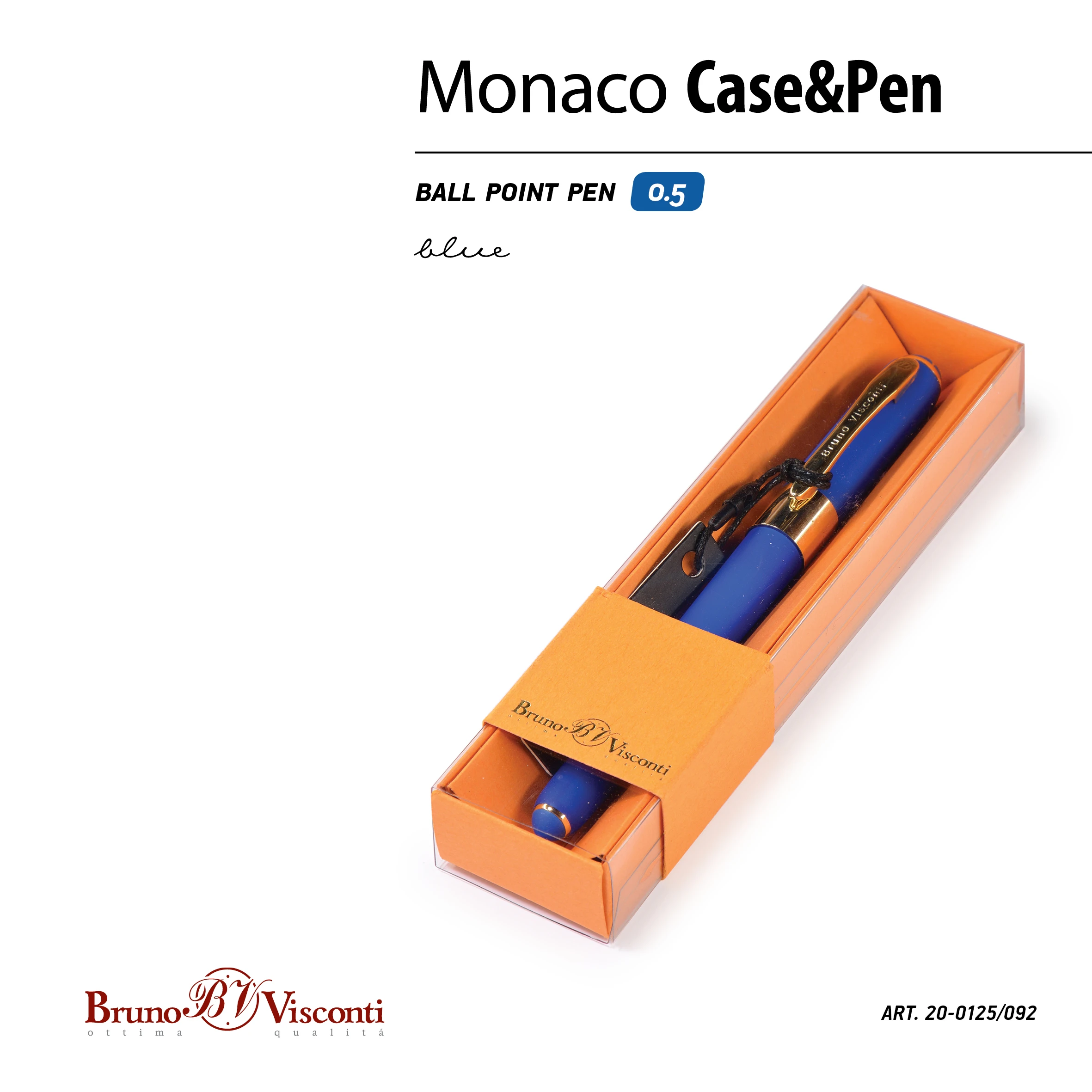РУЧКА В ФУТЛЯРЕ "MONACO" ШАРИКОВАЯ 0.5 ММ, СИНЯЯ (ярко-синий корпус, РУЧКА В ФУТЛЯРЕ "MONACO" ШАРИКОВАЯ 0.5 ММ, СИНЯЯ (ярко-синий корпус,