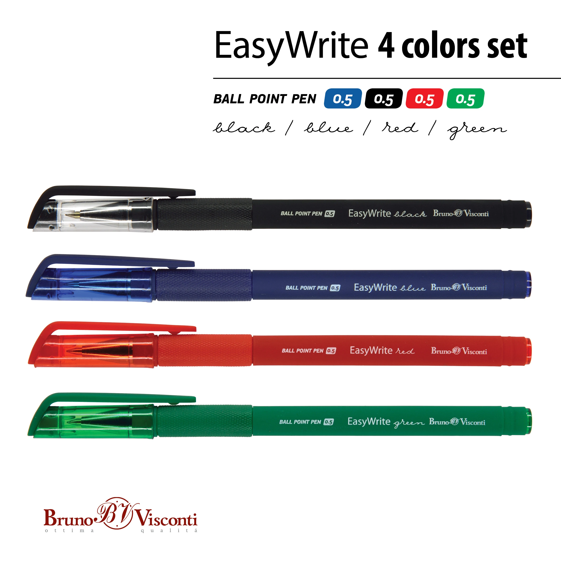 НАБОР ИЗ 4-Х РУЧЕК "EasyWrite" ШАРИКОВЫЕ 0.5 ММ, СИН/ЧЕРН/КРАСН/ЗЕЛЕН НАБОР ИЗ 4-Х РУЧЕК "EasyWrite" ШАРИКОВЫЕ 0.5 ММ, СИН/ЧЕРН/КРАСН/ЗЕЛЕН
