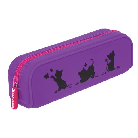 Пенал-косметичка BRAUBERG, силикон, "Kittens", 20х5х6 см, 229028 Пенал-косметичка BRAUBERG, силикон, "Kittens", 20х5х6 см, 229028
