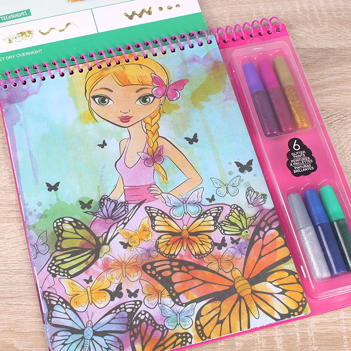 Раскраска с гель-блеском (6цв гель-блеска)