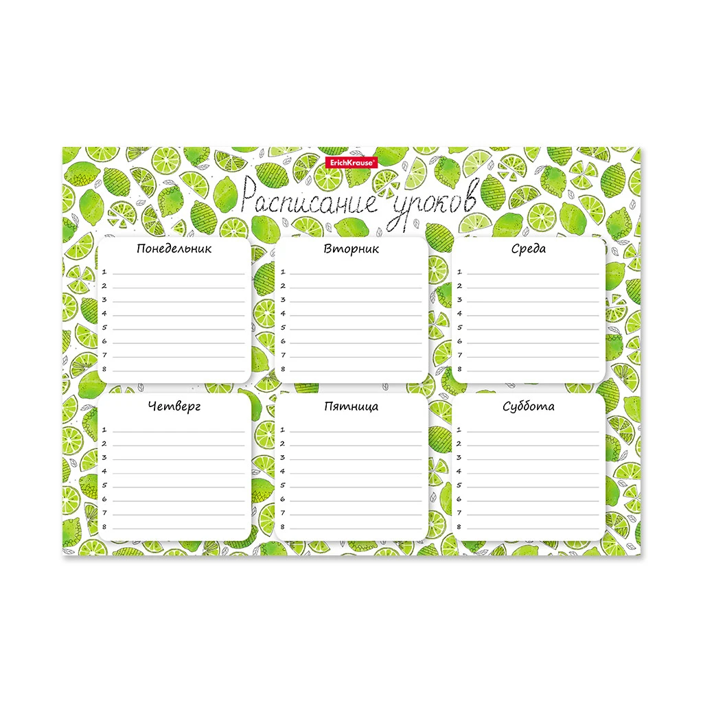 Расписание уроков Erich Krause Яркие дольки, А4 Расписание уроков Erich Krause Яркие дольки, А4