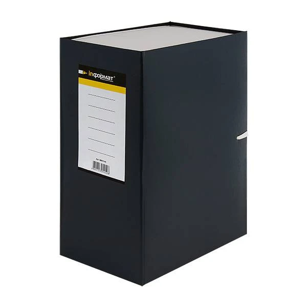 Короб архивный inФОРМАТ А4 черный бумвинил 140 мм сборный №ВА91140К Короб архивный inФОРМАТ А4 черный бумвинил 140 мм сборный №ВА91140К