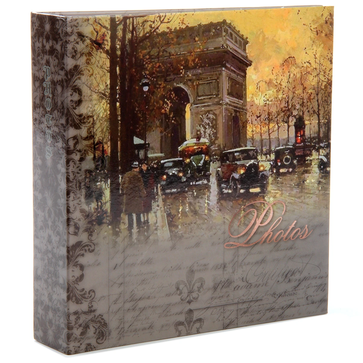 Фотоальбом 200ф 10X15cм, бум.карм.цвет.с мемо, клеевой переплет