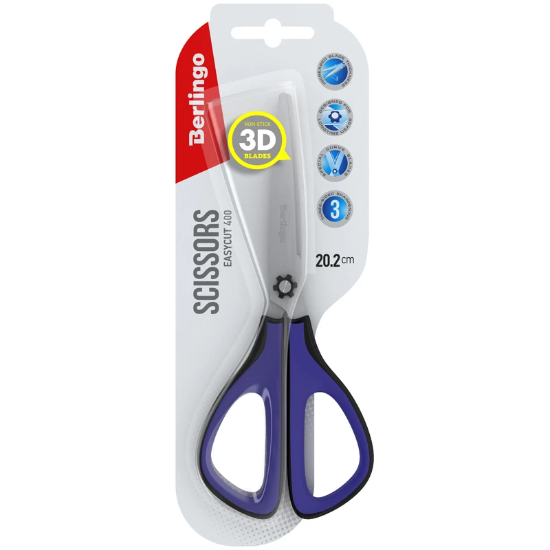 Ножницы Berlingo "EASYCUT 400", 20,2см, европодвес Ножницы Berlingo "EASYCUT 400", 20,2см, европодвес