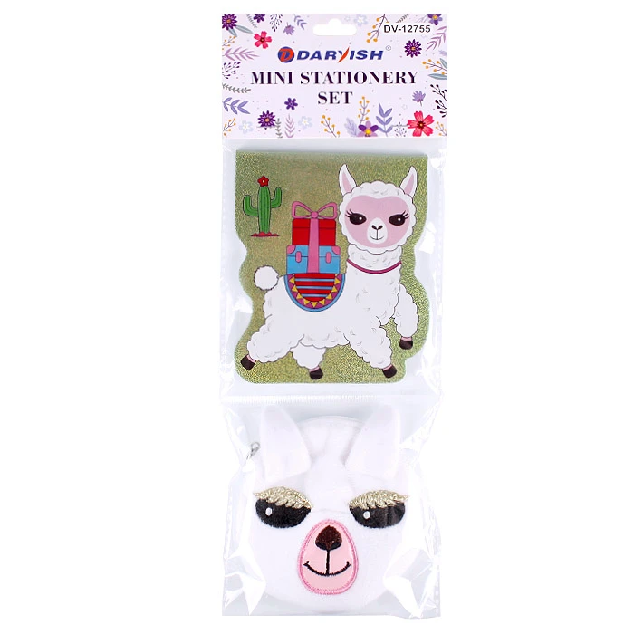 Набор канцелярский (блокнотА7, 48листов, монетница) Лама "Darvish" на
