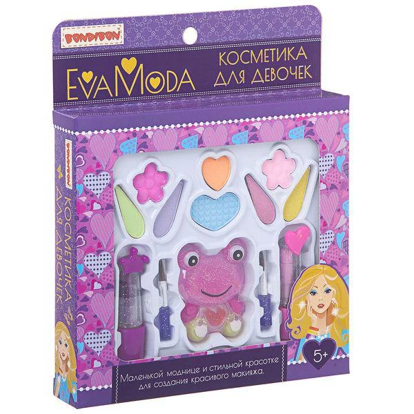 Набор детской декоративной косметики Bondibon Eva Moda, ВОХ 22х18х 3 см, тени Набор детской декоративной косметики Bondibon Eva Moda, ВОХ 22х18х 3 см, тени