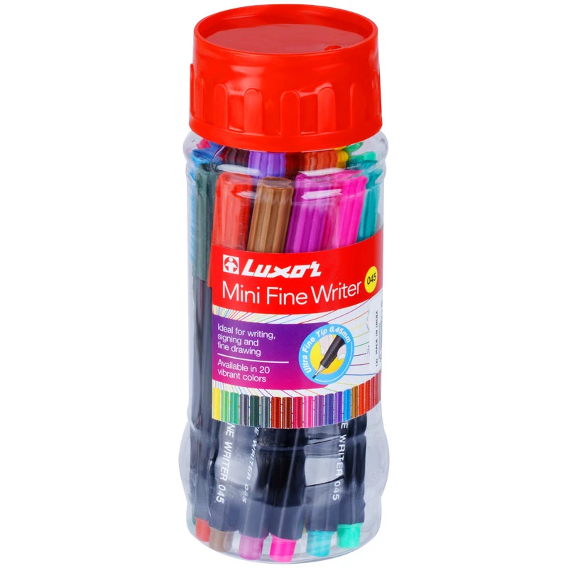 Набор капиллярных ручек Luxor "Mini Fine Writer 045" 20цв., 0,8мм,