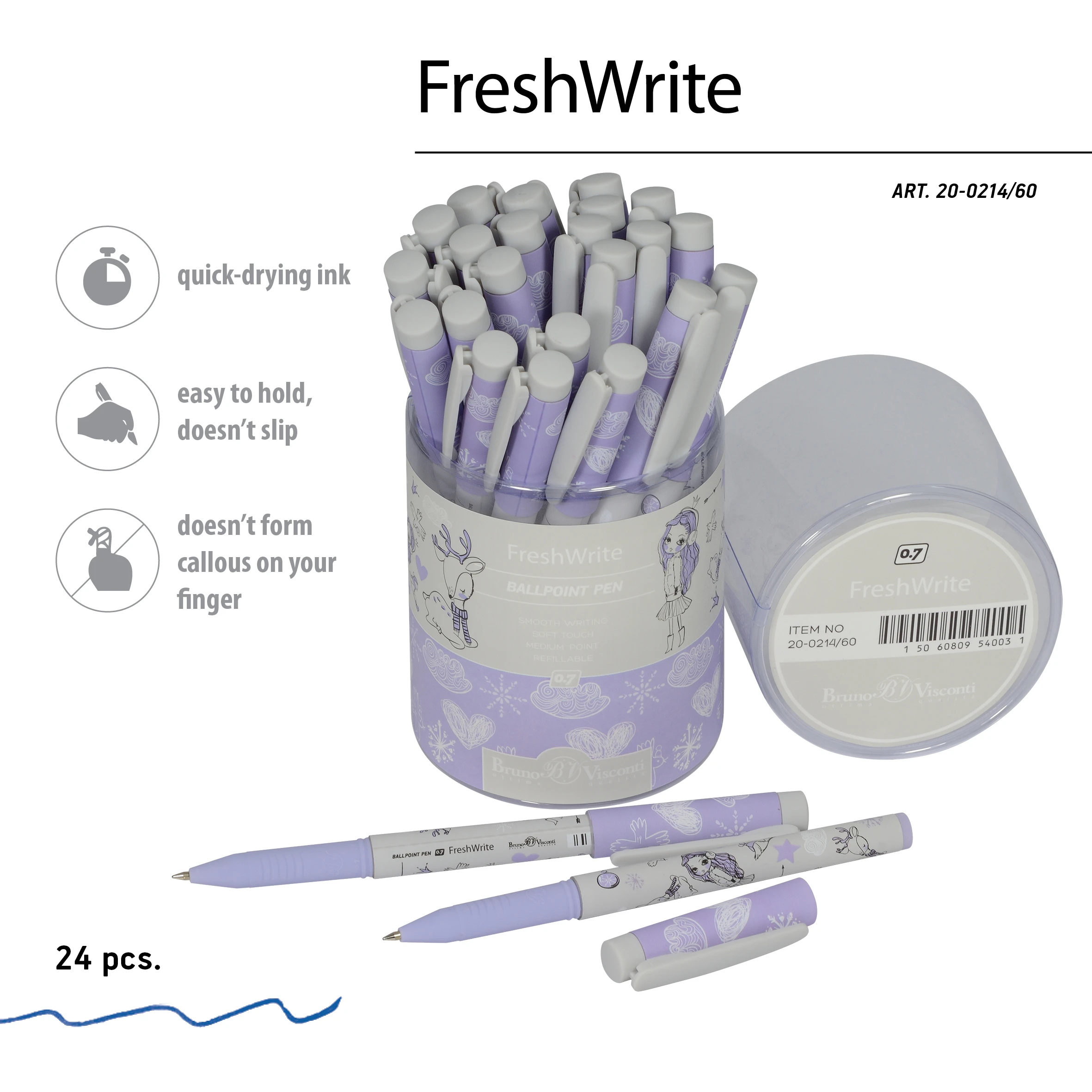 РУЧКА "FreshWrite. Девочка и Олененок" ШАРИКОВАЯ 0.7 ММ, СИНЯЯ РУЧКА "FreshWrite. Девочка и Олененок" ШАРИКОВАЯ 0.7 ММ, СИНЯЯ