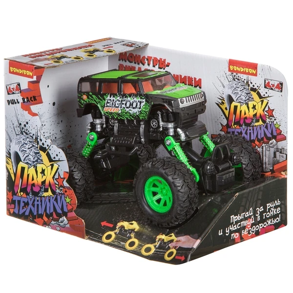 Инерц. (Pull back) пласт. джип 4WD на пружинной подвеске, Bondibon "Парк Инерц. (Pull back) пласт. джип 4WD на пружинной подвеске, Bondibon "Парк
