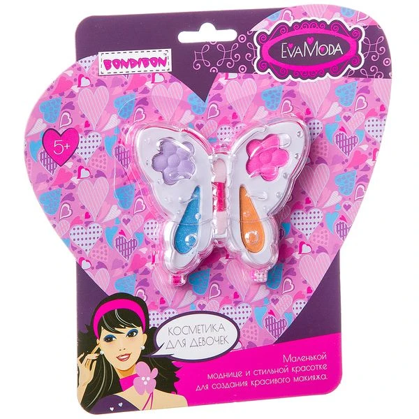 Набор детской декор. косметики Bondibon Eva Moda, CRD 20*20*2 см; бабочка с
