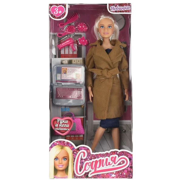 Кукла 29 см София бизнес-вумен, с акс, руки и ноги сгибаются в кор КАРАПУЗ