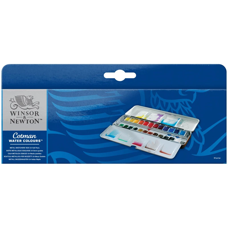 Акварель Winsor&Newton "Cotman", 24цв, мал кюв, в метал.коробке Акварель Winsor&Newton "Cotman", 24цв, мал кюв, в метал.коробке
