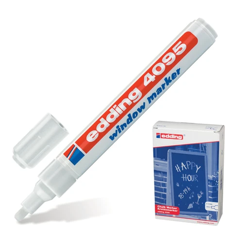 Маркер меловой EDDING "4095", 2-3 мм, БЕЛЫЙ, влагостираемый, для Маркер меловой EDDING "4095", 2-3 мм, БЕЛЫЙ, влагостираемый, для