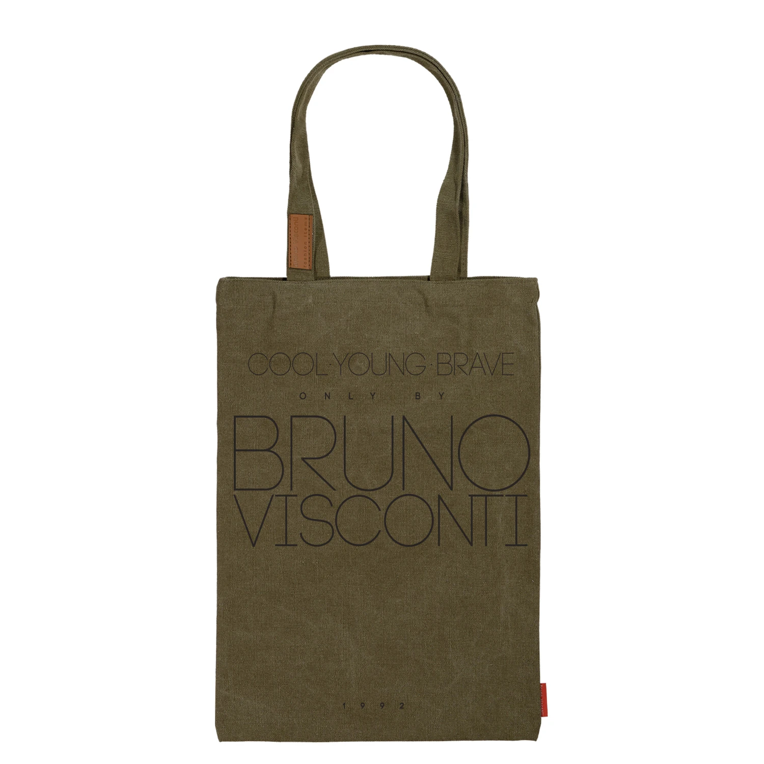 СУМКА-ШОППЕР С КАРМАНОМ, ЦВЕТ ХАКИ "BV" 35x47 cm