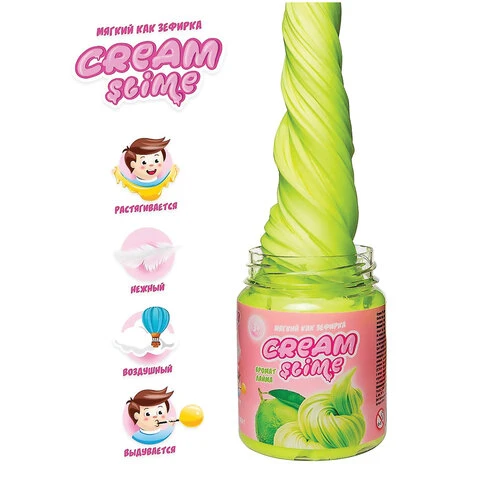 Слайм (лизун) "Cream-Slime", с ароматом лайма, 250 г, SLIMER, SF05-X Слайм (лизун) "Cream-Slime", с ароматом лайма, 250 г, SLIMER, SF05-X