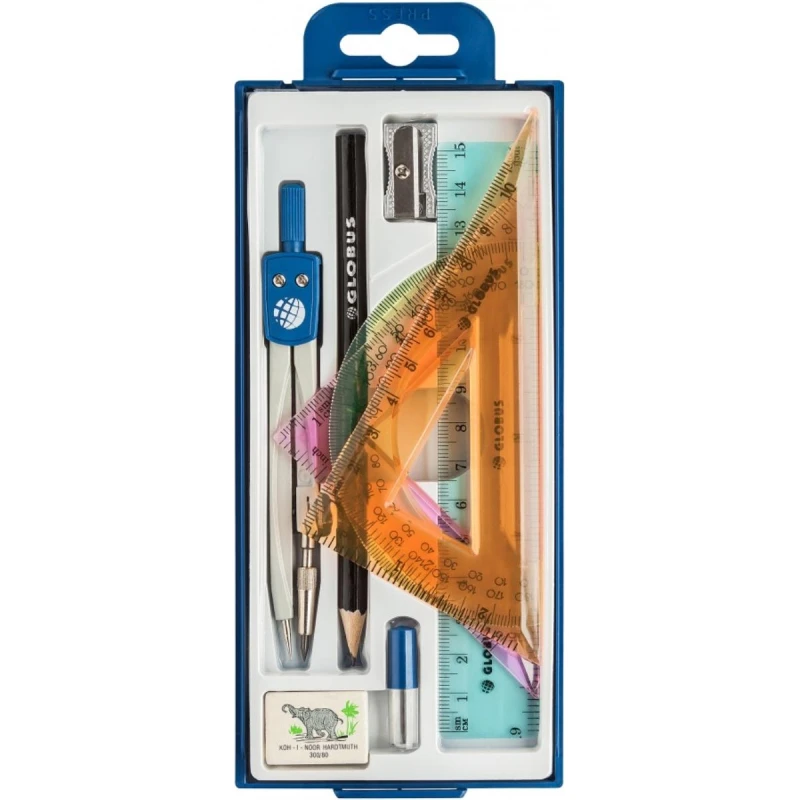 Готовальня Глобус НЧ9-40-60 School, 9п/наб., мет. циркуль 125мм, пласт.пенал