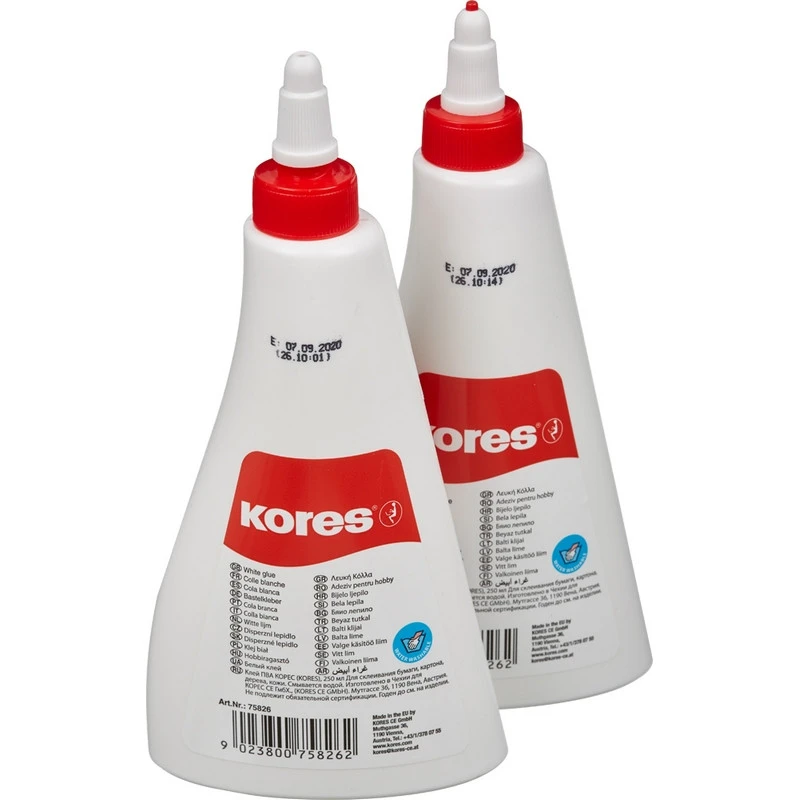 Клей ПВА 250мл KORES '75826 штр. 9023800758262 Клей ПВА 250мл KORES '75826 штр. 9023800758262
