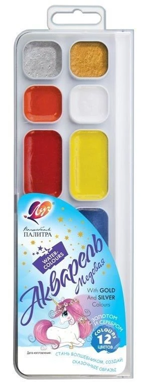 Акварель Луч ВОЛШЕБНАЯ ПАЛИТРА 12 цветов, без кист. пласт.уп. Акварель Луч ВОЛШЕБНАЯ ПАЛИТРА 12 цветов, без кист. пласт.уп.