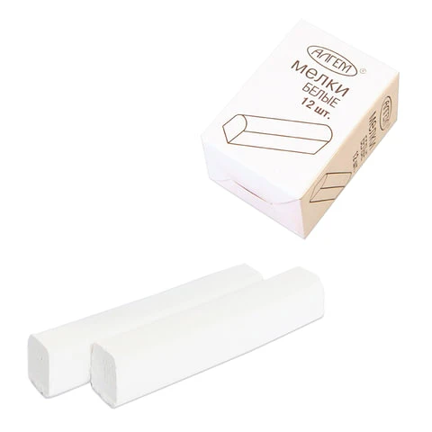 Мел белый АЛГЕМ, набор 12 шт., квадратный, НМБ-12 Мел белый АЛГЕМ, набор 12 шт., квадратный, НМБ-12