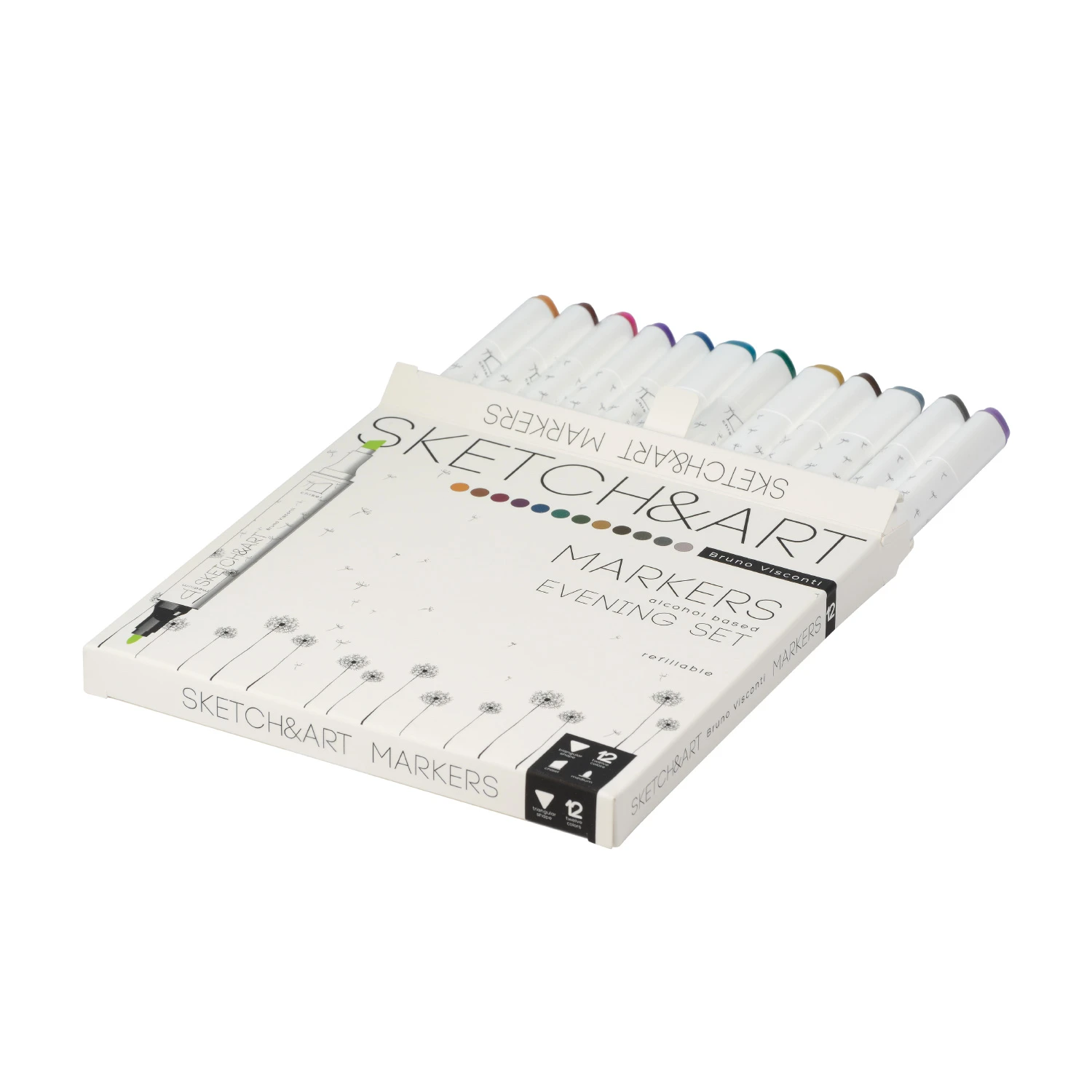 НАБОР ДВУСТОРОННИХ СКЕТЧ МАРКЕРОВ "SKETCH&ART EVENING SET", 12 НАБОР ДВУСТОРОННИХ СКЕТЧ МАРКЕРОВ "SKETCH&ART EVENING SET", 12