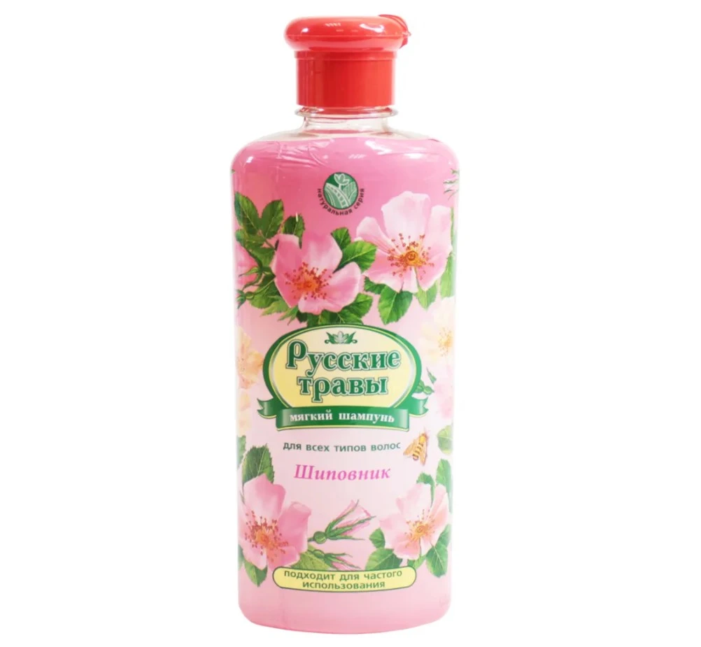 Шампунь Русские Травы 350мл. Шиповник (АМС Медиа) (К12-2)