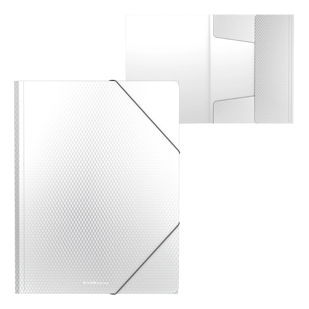 Папка на резинках пластиковая ErichKrause® Diamond Total White, A4, белый (в Папка на резинках пластиковая ErichKrause® Diamond Total White, A4, белый (в