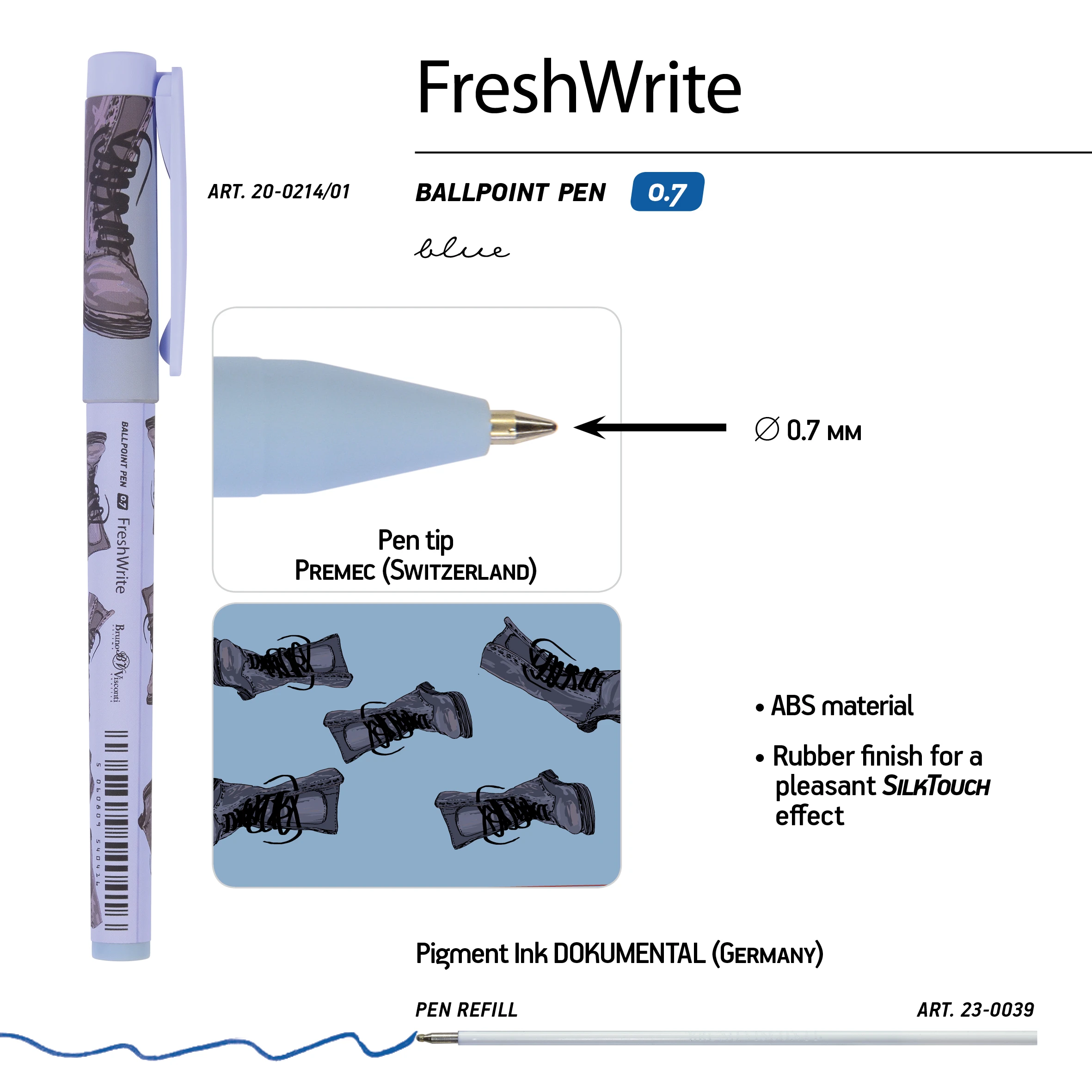 РУЧКА "FreshWrite. Boots. Синие ботинки", ШАРИКОВАЯ 0.7 ММ, СИНЯЯ РУЧКА "FreshWrite. Boots. Синие ботинки", ШАРИКОВАЯ 0.7 ММ, СИНЯЯ