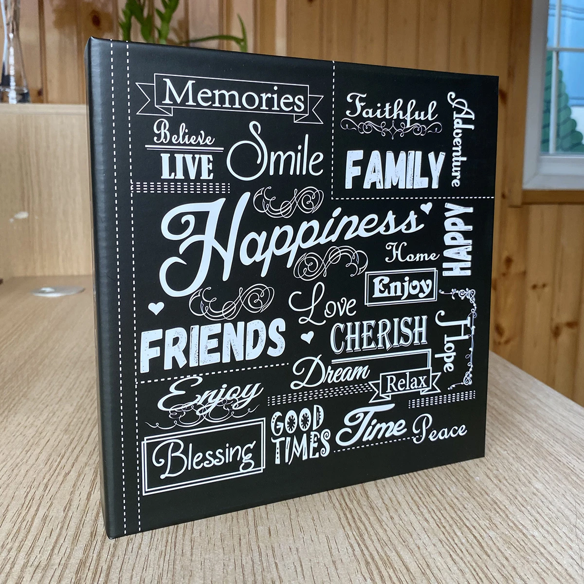 Фотоальбом 200ф 10X15cм, бум.карм. с мемо, клеевой переплет