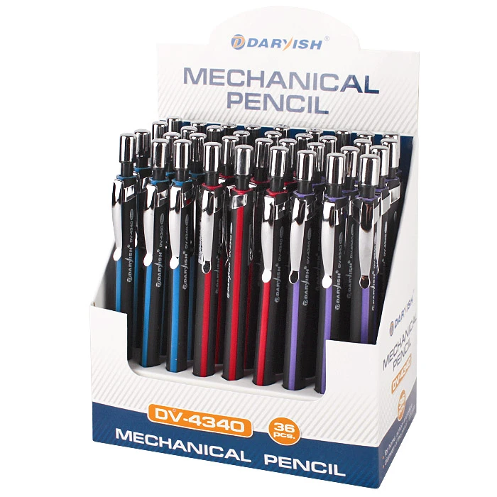 Карандаш мех. 0,5мм. "Darvish" корпус трехгранный черный с цветными