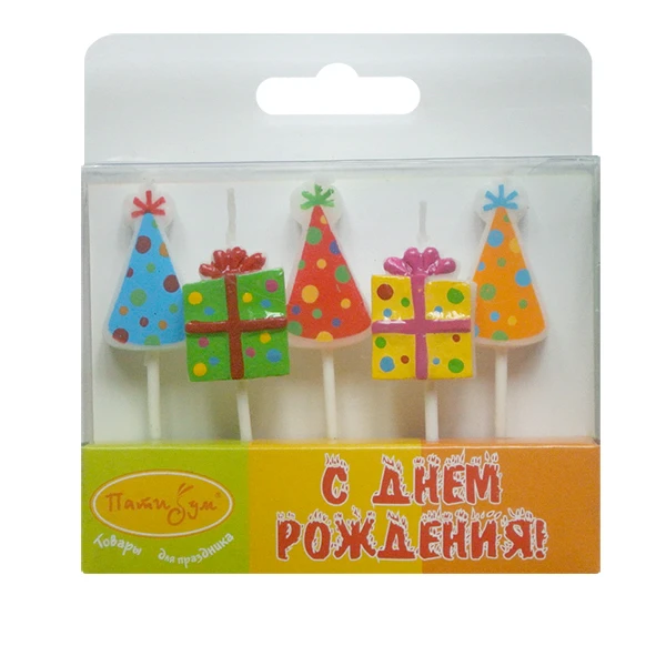 Свечи Подарки, Колпачки 5шт 7см