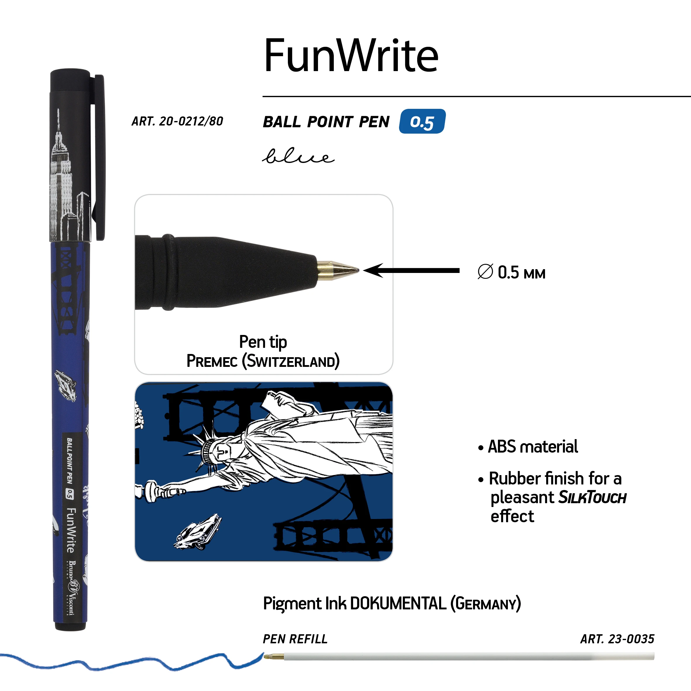 РУЧКА "FunWrite. Романтическое путешествие. Нью-Йорк" ШАРИКОВАЯ 0.5 РУЧКА "FunWrite. Романтическое путешествие. Нью-Йорк" ШАРИКОВАЯ 0.5