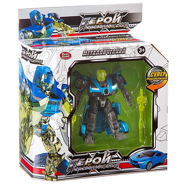 Трансформер мет. машина-робот, Герой перевоплощения Play Smart, ВОХ 32,5х12х5