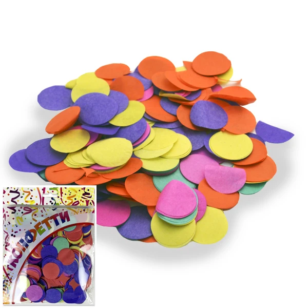 Конфетти 100 гр 3 см бумажное Круги ассорти