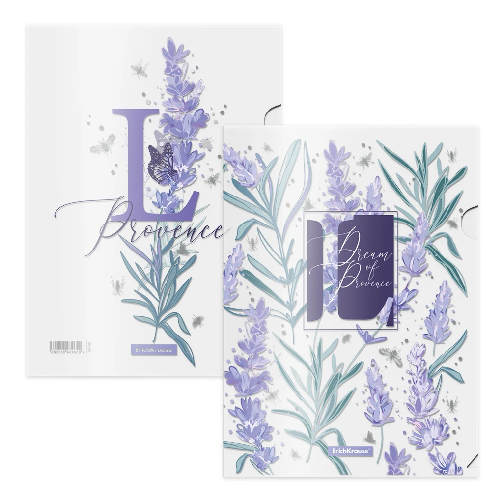Набор из 4 папок-уголков пластиковых Erich Krause® Lavender, А4, ассорти