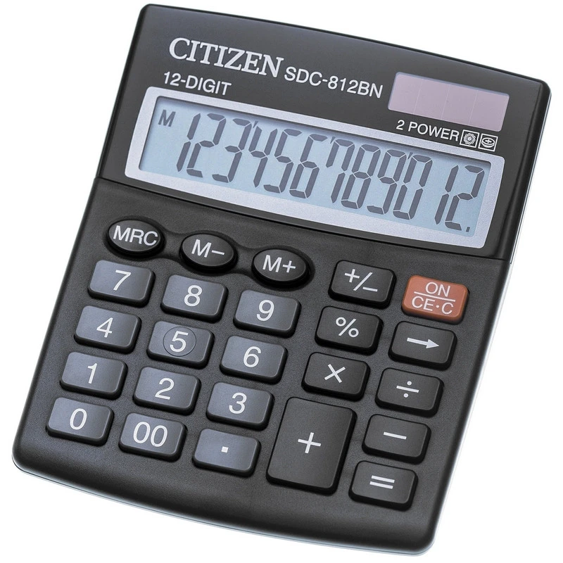 Калькулятор CITIZEN бухг. SDC812BN 12 разрядов DP штр. 4562195133322, Калькулятор CITIZEN бухг. SDC812BN 12 разрядов DP штр. 4562195133322,