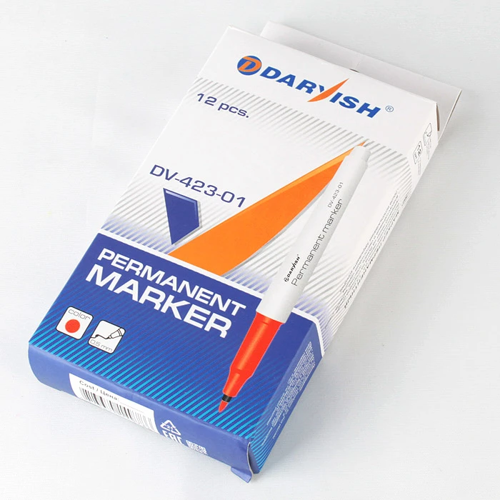 Маркер-перманент "Darvish" красный очень тонкий Маркер-перманент "Darvish" красный очень тонкий