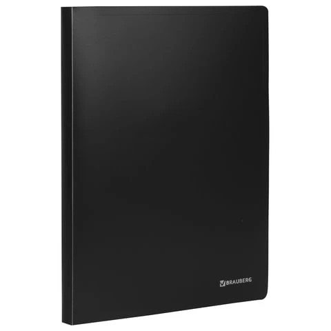 Папка на 2 кольцах BRAUBERG "Office", 25 мм, черная, до 170 листов,