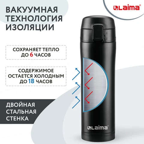 Термокружка с двойной стенкой из нержавеющей стали, 470 мл, цвет безграничный Термокружка с двойной стенкой из нержавеющей стали, 470 мл, цвет безграничный