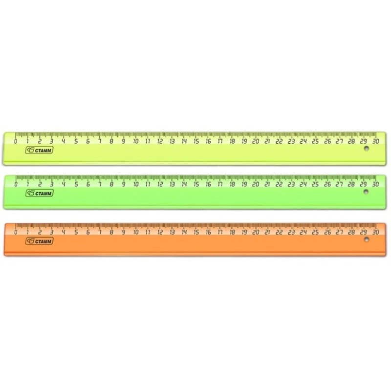 Линейка 30см прозр. флуор. краш.шкала СТАММ ЛН-32 штр. 4620000630333, Линейка 30см прозр. флуор. краш.шкала СТАММ ЛН-32 штр. 4620000630333,