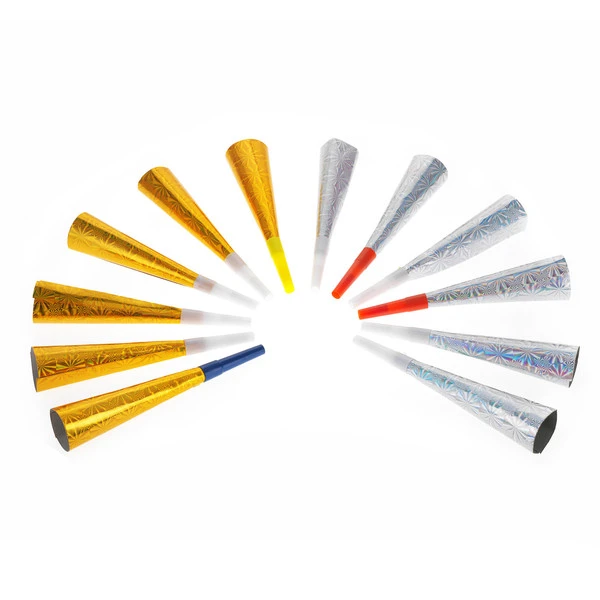 Карнавальная дудка 20см, 12 штук в пакете