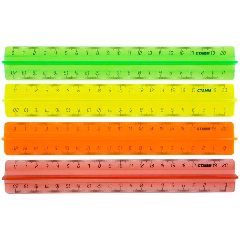 Линейка 20см Стамм "Neon Cristal", пластиковая, с держателем, ассорти Линейка 20см Стамм "Neon Cristal", пластиковая, с держателем, ассорти