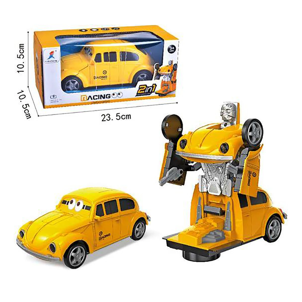 Робот-трансформер "Ретро" на батарейках, 11х27х11, коробка