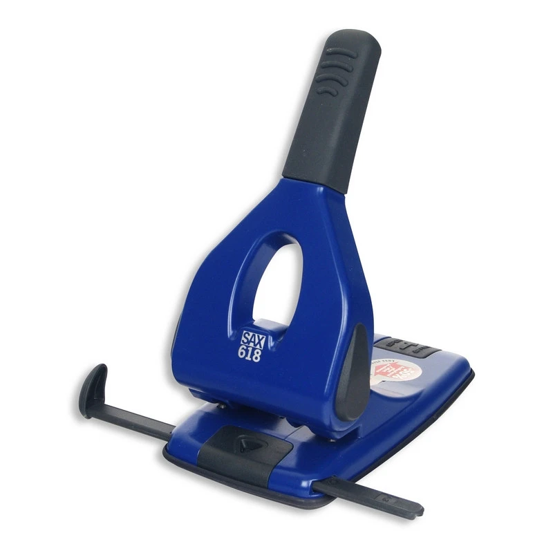 Дырокол SAX 618 до 65л., металл, с лин., синий, Австрия-Венгрия штр. 
