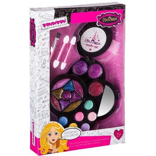 Набор детской декор. косметики Bondibon Eva Moda, BOX 45х16,5х3 см- косметичка