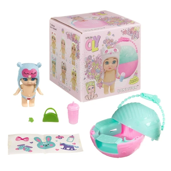 Набор игровой Bondibon куколка OLY в шапочке-ушанке с животным и аксессуарами в Набор игровой Bondibon куколка OLY в шапочке-ушанке с животным и аксессуарами в