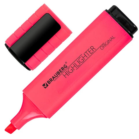 Текстовыделитель BRAUBERG "ORIGINAL NEON", РОЗОВЫЙ, линия письма 1-5 Текстовыделитель BRAUBERG "ORIGINAL NEON", РОЗОВЫЙ, линия письма 1-5