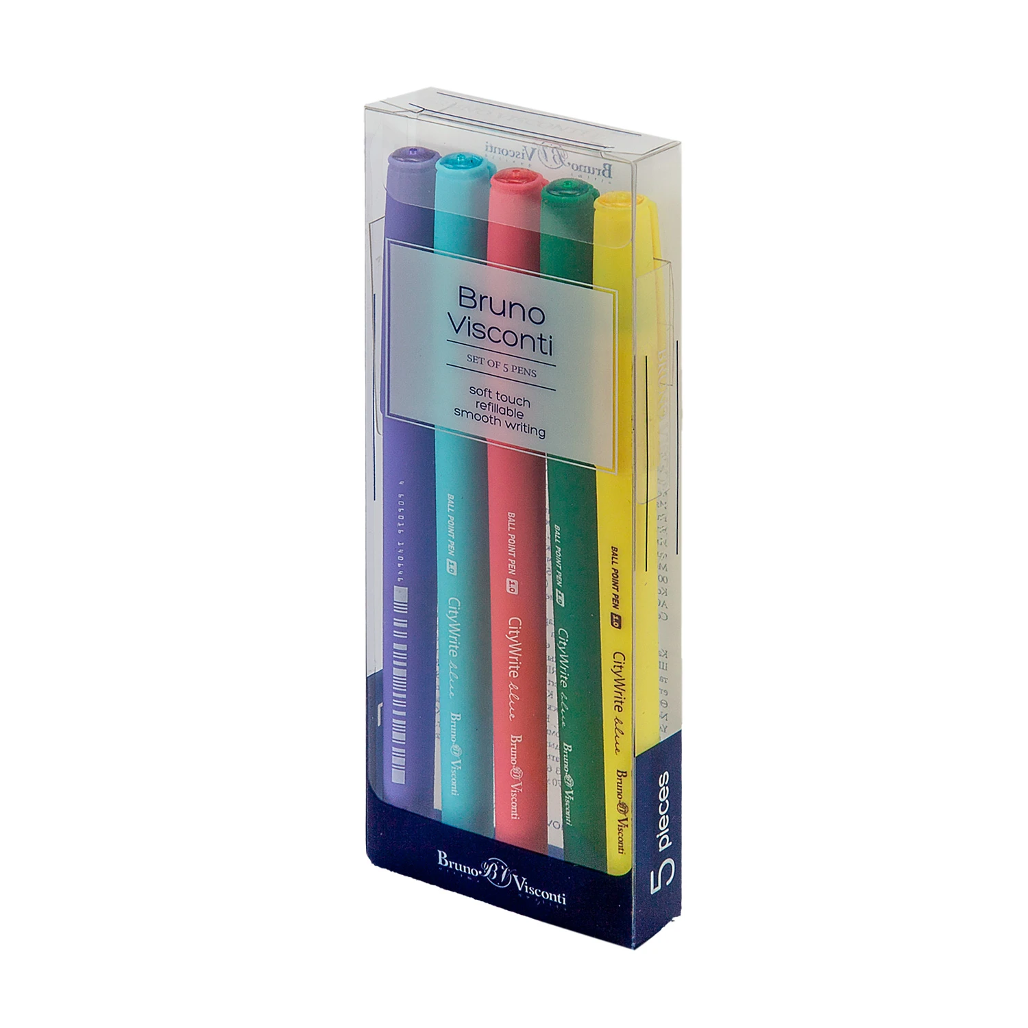 НАБОР ИЗ 5-ТИ РУЧЕК "CityWrite. JOY" ШАРИКОВЫХ, 1.0 ММ, СИНЯЯ