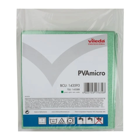 Салфетка VILEDA "ПВАмикро", КОМПЛЕКТ 5 шт., искусственная замша,