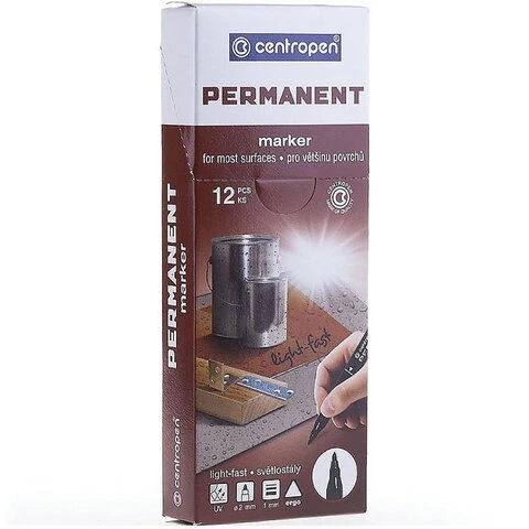 Маркер перманентный CENTROPEN 2536, ЗЕЛЕНЫЙ, трехгранная форма захвата, круглый,